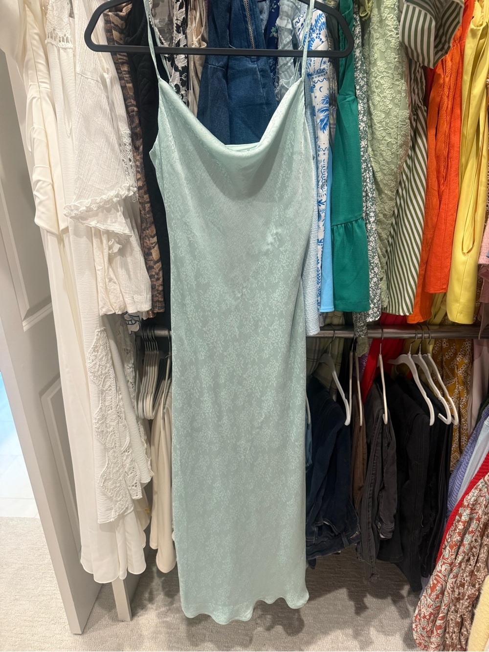 Altar'd State Mint Green Satin Slip Dress